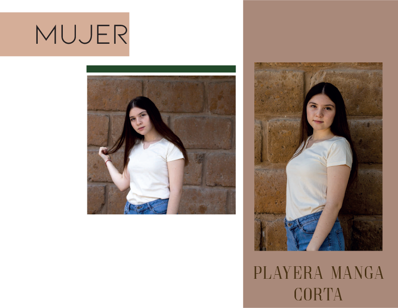 Playera manga corta mujer – algodón 100% natural sin colorantes – TZIN - Imagen 3