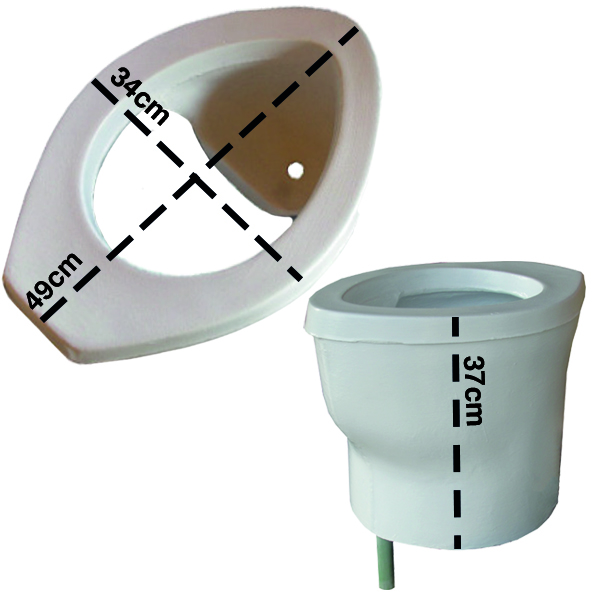 Taza cemento para sanitario compostero - Imagen 3