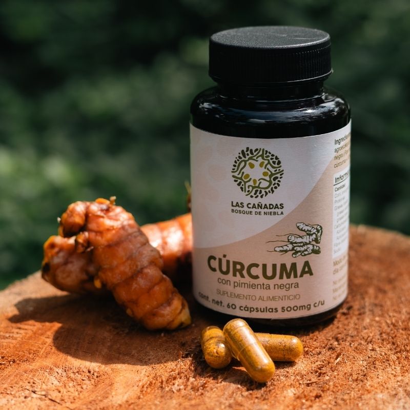 Cápsulas de Cúrcuma y Pimienta Negra - Producidas en Las Cañadas