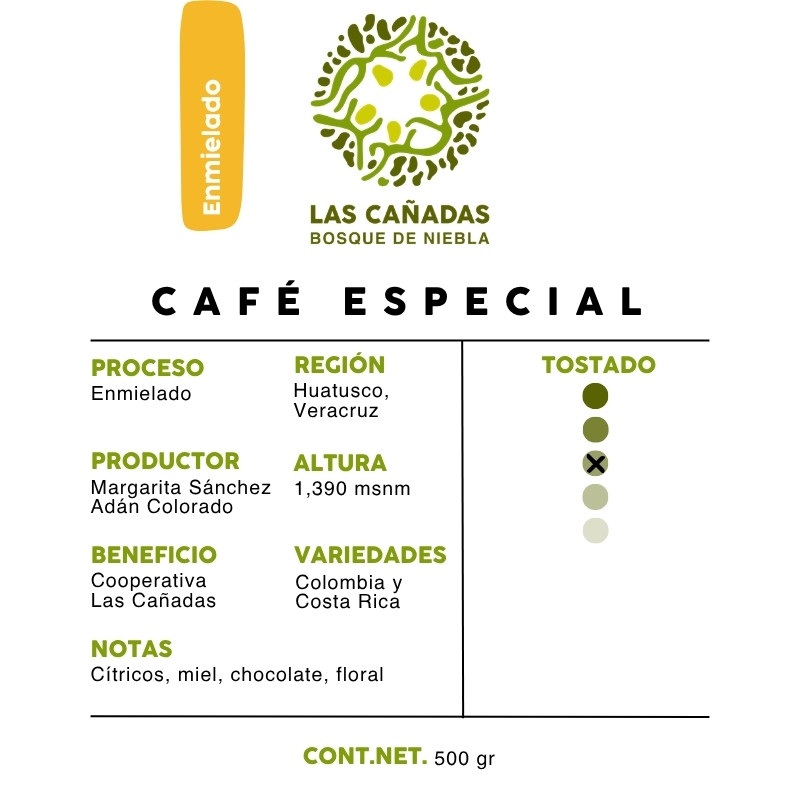 Café enmielado, Huatusco, Veracruz - Proceso Honey 500 gr - Imagen 3