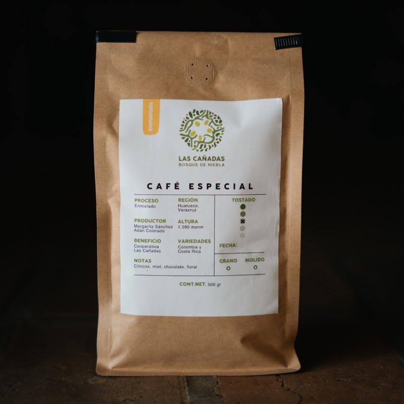 Café enmielado, Huatusco, Veracruz - Proceso Honey 500 gr