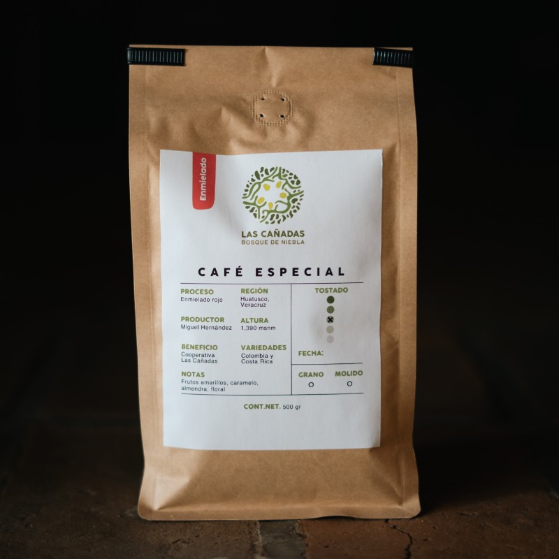 Café enmielado, Huatusco, Veracruz - Proceso Honey Rojo 500 gr